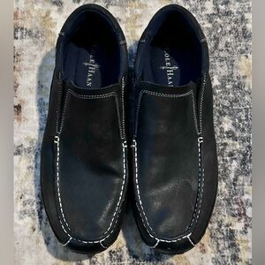 Cole Haan Mens Venetian Black Leather Slip On  Driving Loafer Shoes sz 11.5